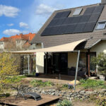 Manuell aufrollbares Sonnensegel Terrasse